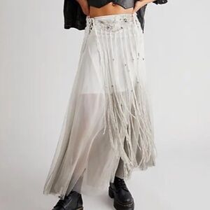 Free people Brenda knight romance skirt new size xs gorgeous gray ombré boho